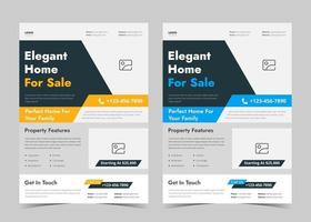 Real estate flyer design. Real estate Property flyer ideas. House Sale poster template. House for sale leaflet poster vector