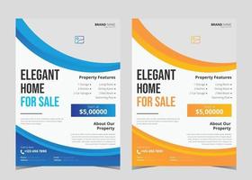 Real estate flyer design. Real estate Property flyer ideas. House Sale poster template. House for sale leaflet poster vector