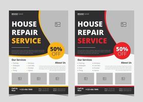 Handyman flyer template. Handyman service flyer ideas. House repair service leaflet template. Handyman house repair service poster design example vector