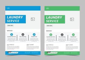 Laundry service flyer template. Creative laundry service poster. Laundry cleaning service leaflet template vector