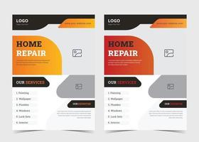 Handyman flyer template. Handyman service flyer ideas. House repair service leaflet template. Handyman house repair service poster design example vector