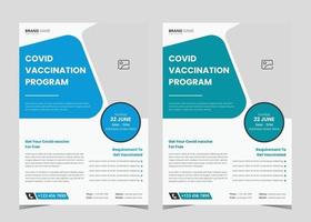 Vaccination flyer template. Vaccination clinic flyer. Vaccine leaflet template. Covid vaccination flyer vector