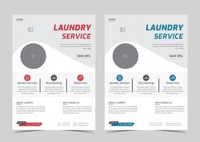 plantilla de volante de servicio de lavandería. cartel creativo del servicio de lavandería. plantilla de folleto de servicio de limpieza de lavandería vector