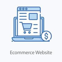 compras en el sitio web de comercio electrónico vector