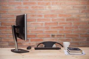 Modern desk in home office photo