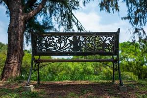 A bench at a fort in Tainan in Taiwan photo