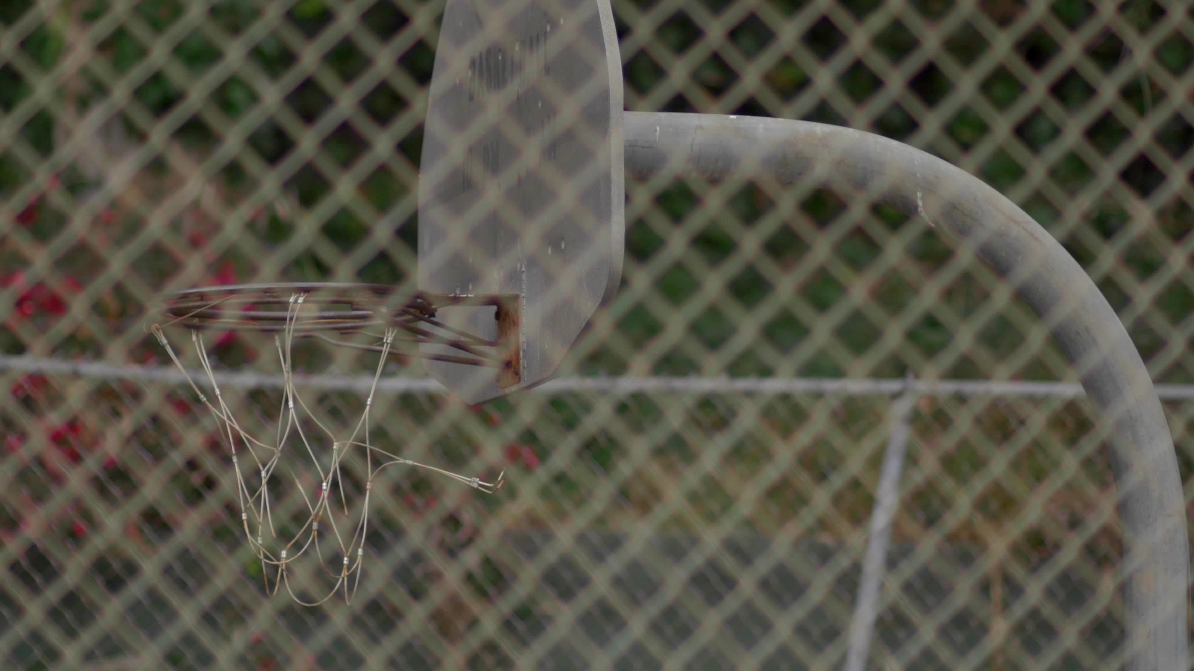 A rusted urban outdoor basketball hoop. 2629716 Stock Video at Vecteezy