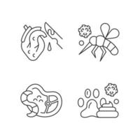 Biological waste linear icons set vector