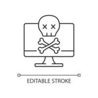 Computer not starting linear icon vector