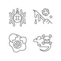 Infection spread source linear icons set vector