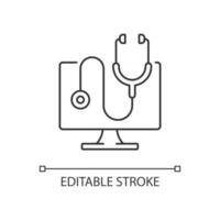 Computer diagnostics linear icon vector