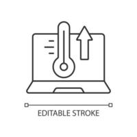 Computer overheat linear icon vector