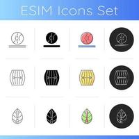 Different fabric features icons set vector