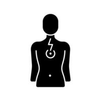 Chest pain black glyph icon vector