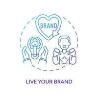 Live your brand navy gradient concept icon vector