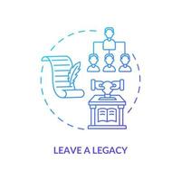 Leave a legacy navy gradient concept icon vector