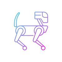 Animal like robot gradient linear vector icon