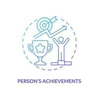 Person achievements navy gradient concept icon vector