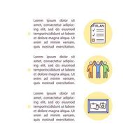 Team work concept line icons with text vector