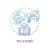 Tell story navy, blue gradient concept icon vector