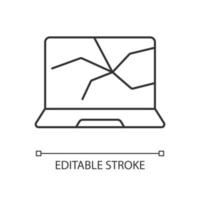 Broken screen linear icon vector