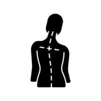 Uneven shoulders black glyph icon vector