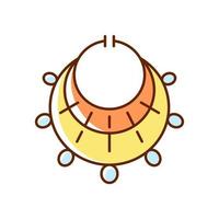 Ancient jewelry RGB color icon vector
