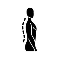 Standing posture correction black glyph icon vector