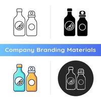 Branded water bottle icon vector