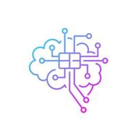 Brain microcircuit gradient linear vector icon