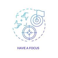 Have focus navy gradient concept icon vector