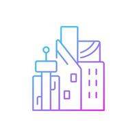 Cyberpunk city gradient linear vector icon