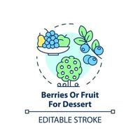 Berries or fruit for desert concept icon vector