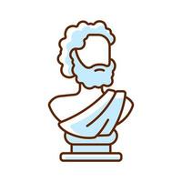 Ancient statue RGB color icon vector