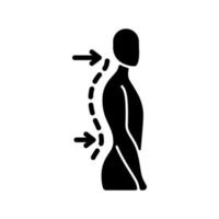 icono de glifo negro de lordosis lumbar vector