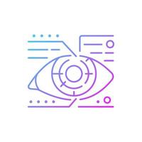 Lens microcircuit gradient linear vector icon