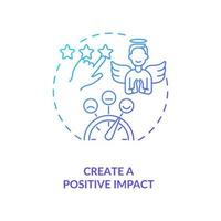 Create positive impact navy gradient concept icon