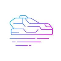 Flying car gradient linear vector icon