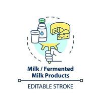 Milk or fermented milk products concept icon vector