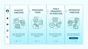 Consumer behavior patterns onboarding vector template