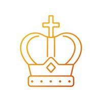 Royal crown gradient linear vector icon. Head adornment for monarchs. Royal family jewels. Coronation ceremony. Thin line color symbols. Modern style pictogram. Vector isolated outline drawing