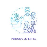 Person expertise navy gradient concept icon vector