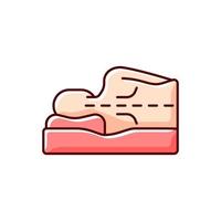 Correct sleeping position for spinal health RGB color icon. Keeping spine straight. Improving spine alignment. Pain-free sleep. Maintaining natural curves. Isolated vector illustration