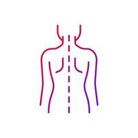 Good posture gradient linear vector icon. Normal spine. Normal spinal anatomy. Holding body and limbs right. Thin line color symbols. Modern style pictogram. Vector isolated outline drawing