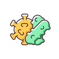 Bacteria and viruses RGB color icon. Viral infection cells that spread dangerous diseases and illnesses. Health care problems source. Isolated vector illustration