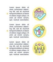 Reduced price for school meal concept line icons with text. PPT page vector template with copy space. Brochure, magazine, newsletter design element. School meals linear illustrations on white