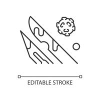 Sharp needle scalpel linear icon vector