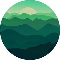 T-Shirt mountains that are green vector