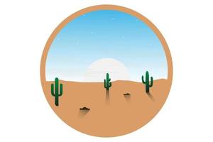 camiseta hermoso desierto y cactus vector