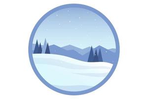 T-shirt winter in the pine mountains vector